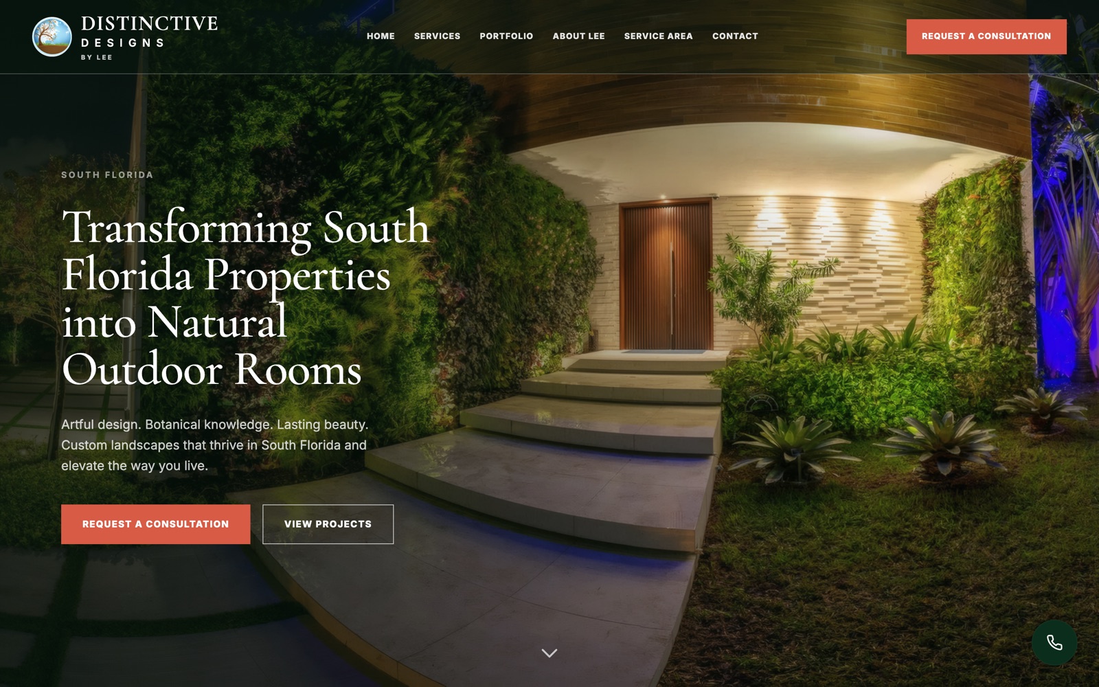 The Distinctive Designs by Lee landscaping website built by Uprise