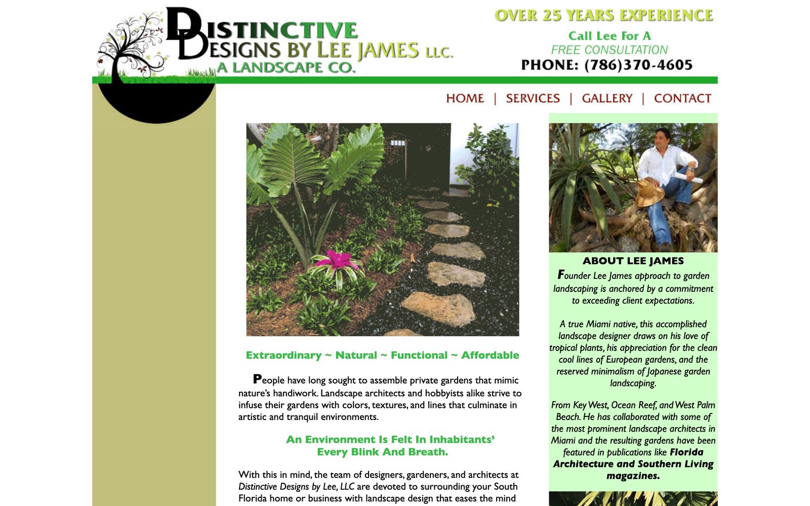The original Distinctive Designs by Lee landscaping website